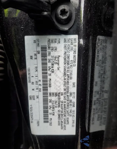 2012 Ford Focus Se z USA, uszkodzony, nr VIN 1FAHP3K20CL464459